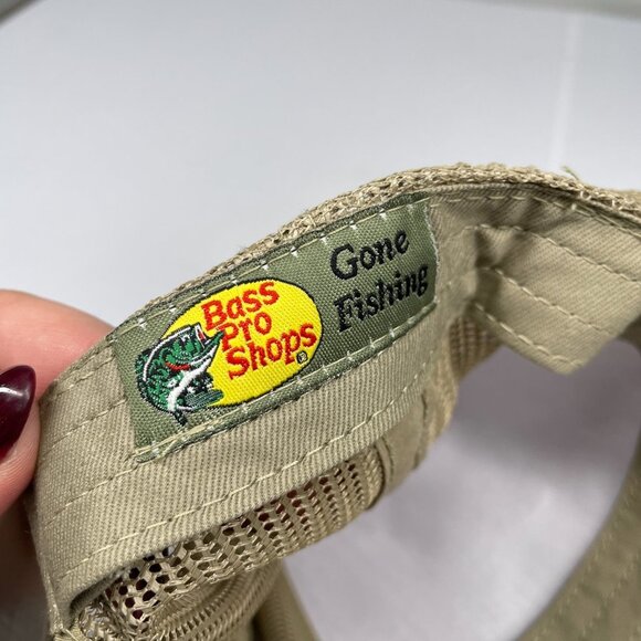 Bass Pro Shop Baseball Hat Cap Tan Mesh Snapback Adjustable Trucker Fishing - Picture 7 of 8